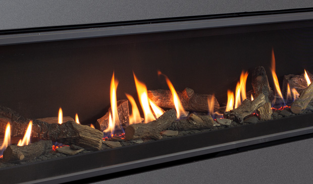 C72-10 Propane fireplace in stone mantel