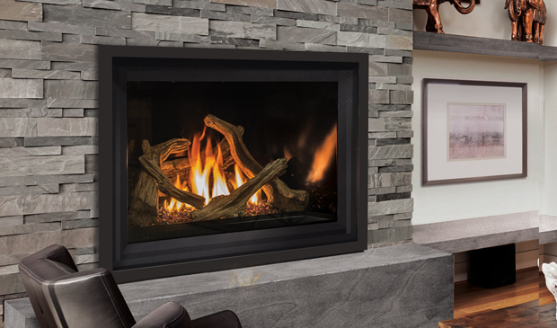 G50-8 Propane fireplace in brick wall